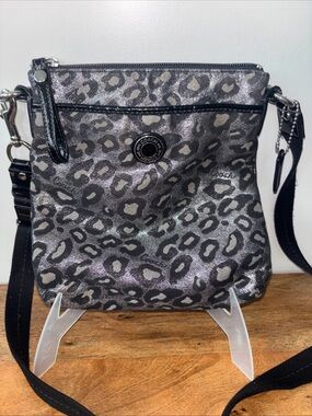 Coach leopard ocelot Metallic Silver Leopard Crossbody Bag